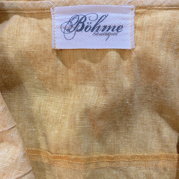 Vintage Bohme Collection Pleated Shawl Collar Flax Blend Dress - Picture 6 of 7